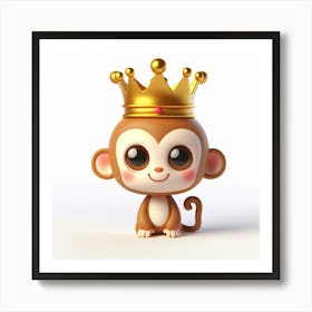 Monkey In A Crown Art Print