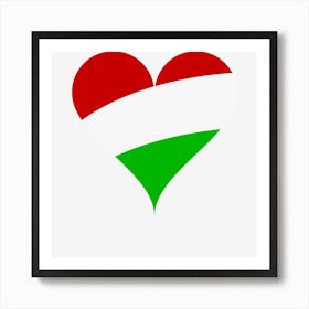 Love Heart Flag Hungary Art Print