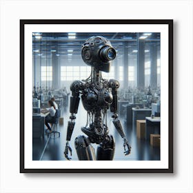 Robot In The Office 3 Art Print