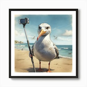 Seagull With A Camera Art Print