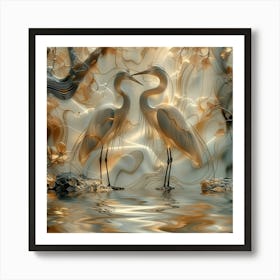 Egrets Art Print