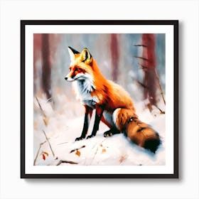 Red Fox In The Snow Art Print