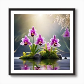 Orchids In Water Art Print