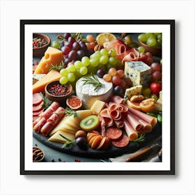 Cheese Platter With Fruits And Vegetables Art Print