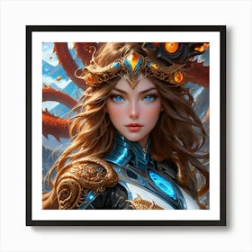 Beautiful Warrior Girl hfd Art Print