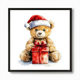 Cute Christmas Gift Idea - Teddy Bear Art Art Print