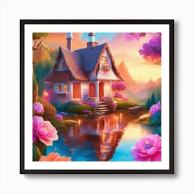 House By The Lake 1 Art Print