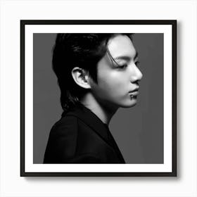 Black And White Portrait Of A Young Man Art Print