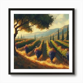 Vineyards At Sunset 29 Art Print
