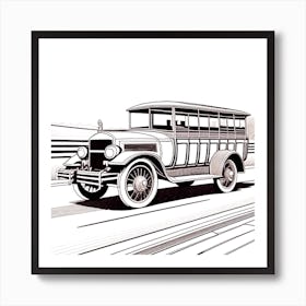 Old Car On The Road 2 Art Print