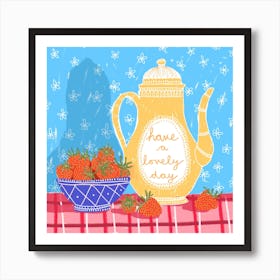 Have A Lovely Day Jug Square Art Print