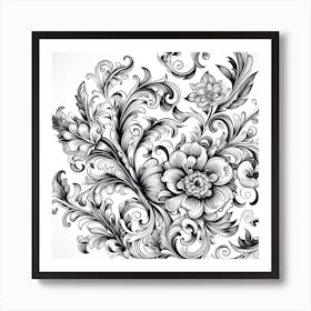 Ornate Floral Design 26 Art Print