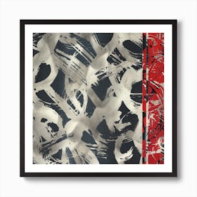 Monochrome And Red Art Print