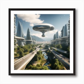 Futuristic Cityscape 142 Art Print