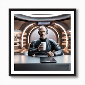 Man Holding A Cup Of Coffee Art Print