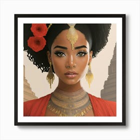 Firefly Beautiful Africanpowerful Queen Warrior Dressed In A Classic And Chic African Loincloth For (2) Art Print