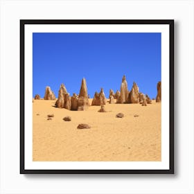 Sandy pinacles and the blue sky in Western Australia Art Print