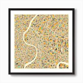 Bangkok Map Art Print