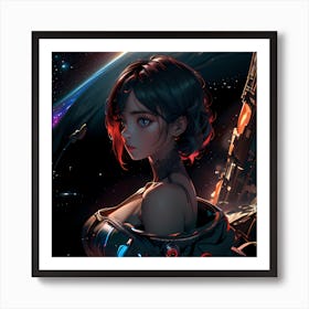 Space Girl 2 Art Print