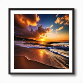 Sunset On The Beach 386 Art Print