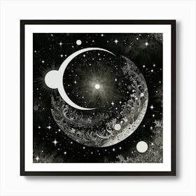 Black and White Abstract Art 165 Art Print