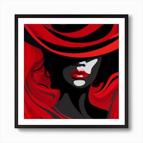 Woman In A Red Hat 6 Art Print