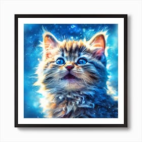 Kitten With Blue Eyes Art Print