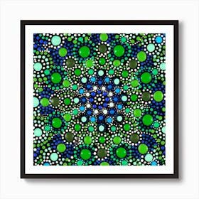 Mesmerize Green And Blue Square Art Print