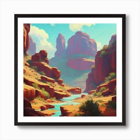 Landscape of valley rocks 11 Art Print