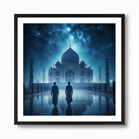 Taj Mahal At Night Art Print