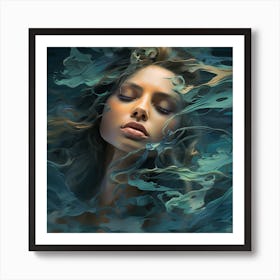 Underwater Woman Art Print