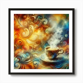 Coffee Cup With Swirls 3 Art Print