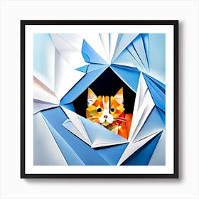 Origami Cat 1 Art Print