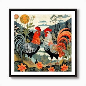 Bird In Nature Rooster 6 Art Print