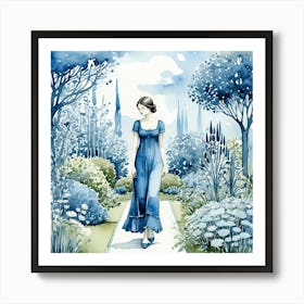 Blue Dress 1 Art Print