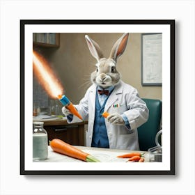 Rabbit In Lab Coat 5 Art Print