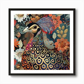 Patchwork Quilted Guinea Fowl 2 Art Print