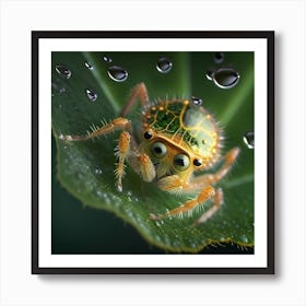 Spider On Leaf Art Print