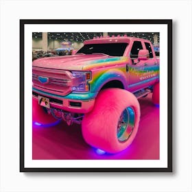 Pink Monster Truck Art Print
