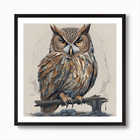 Owl in my home Art Print