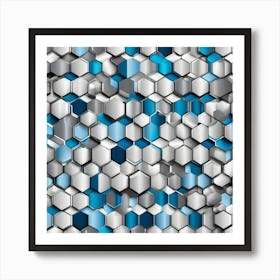 blue hexagon pattern Art Print