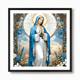 Stained Glass Virgin Mary Praying #5 Art Print