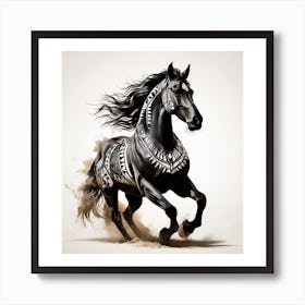 Tribal Horse 1 Art Print