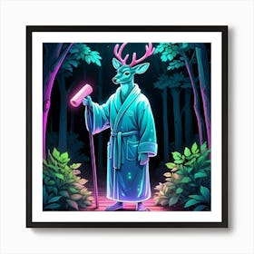 Deer In The Woods 102 Art Print