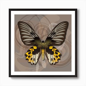 Mechanical Butterfly The Rippon S Birdwing Techno Troides Hypolitus On A Beige Background Art Print