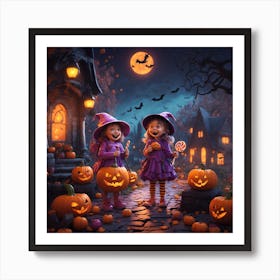 Halloween Witches Art Print