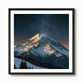 Mountain At Night 1 Art Print