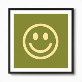 Smiley Face Olive  Art Print