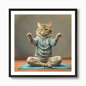 Yoga Cat 1 Art Print