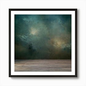 Empty Room With Green Wall Art Print